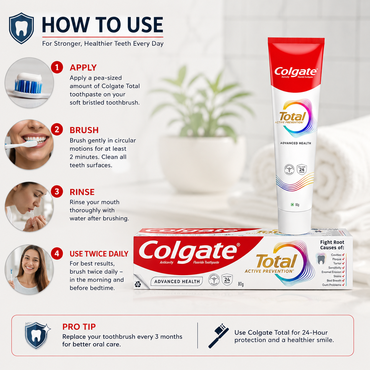 Colgate Total Advanced Health Toothpaste - 80g - Image 3