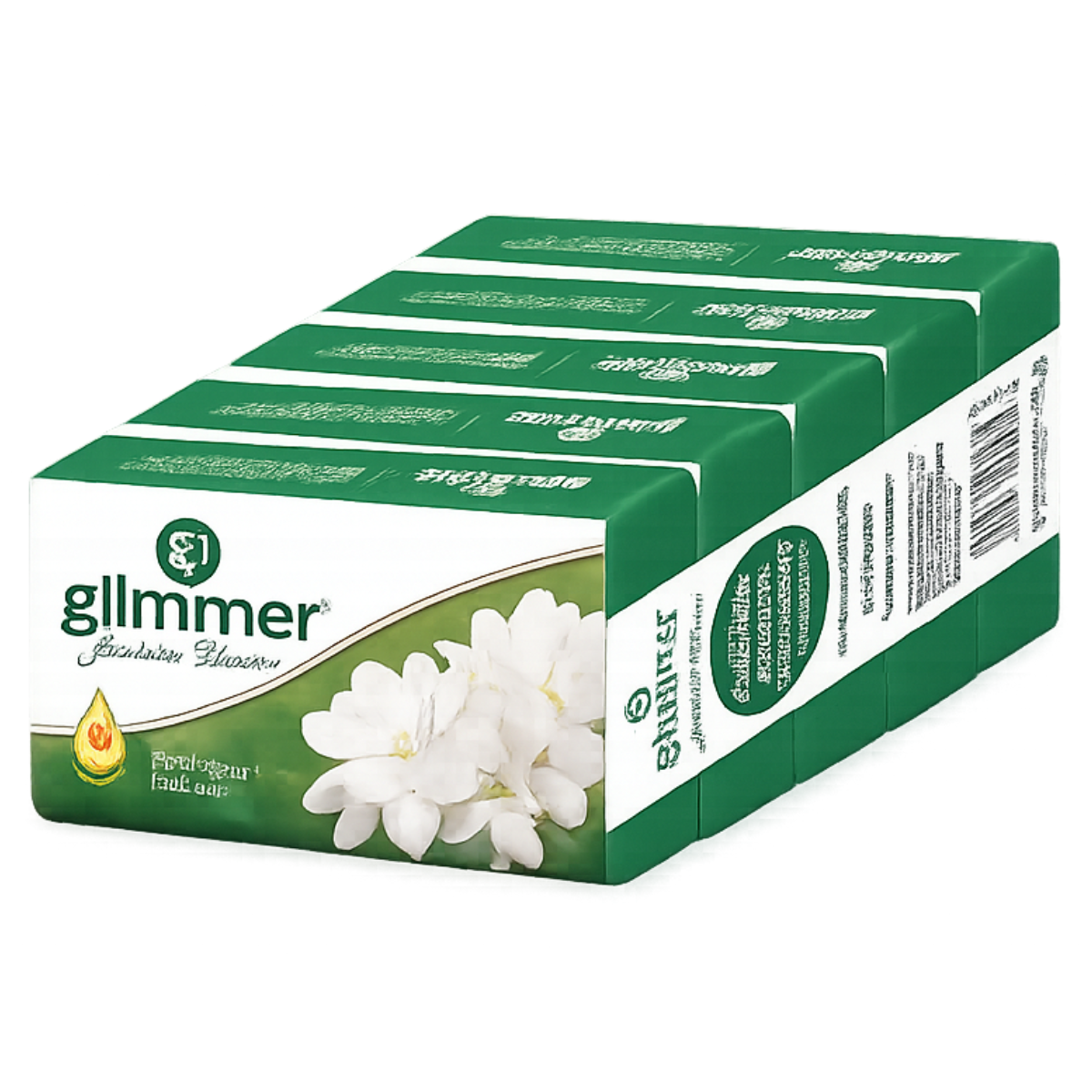 Glimmer Jasmine Blossom Soap Bar (Pack of 5x100g) – Soft & Fragrant Skin