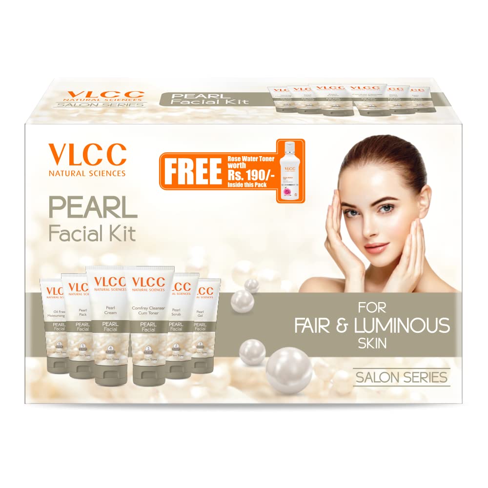 VLCC Pearl Facial Kit (6 Step Facial for Bright & Fair Glow Skin)