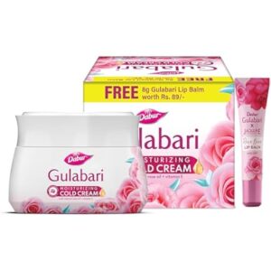 Dabur Gulabari Moisturizing Cold Cream with Free Lip Balm - 55ml