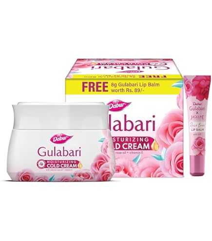 Dabur Gulabari Moisturizing Cold Cream with Free Lip Balm - 55ml