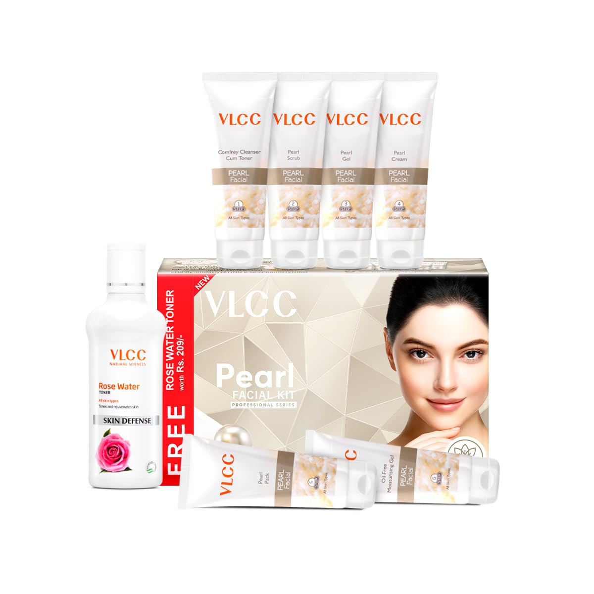 VLCC Pearl Facial Kit (6 Step Facial for Bright & Fair Glow Skin) - Image 2