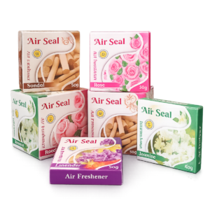 Air Seal Air Freshener Pack of 4 (50g Each) – Rose, Sandal, Jasmine & Lavender -200g