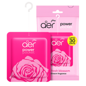 Godrej Aer Power Pocket Bathroom Fragrance – Fresh ROSE Blossom -10g