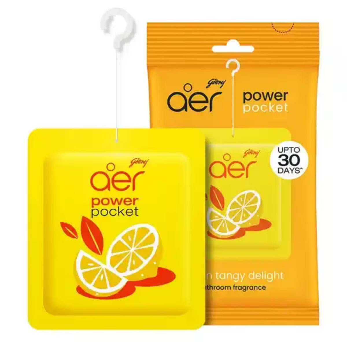 Godrej Aer Power Pocket Bathroom Fragrance – Lemon Tangy Delight – 10g
