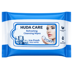 HUDA CARE Refreshing Cleansing Wipes – Ice Fresh Face Wipes - 25 Wipes