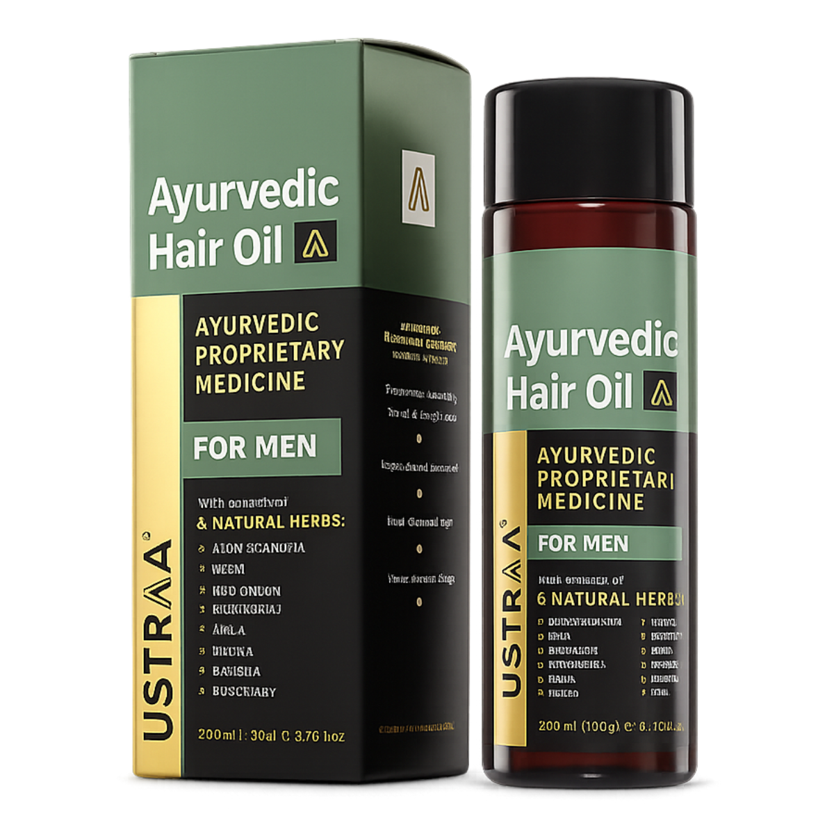 USTRAA Ayurvedic Hair Oil For Men - 200ml
