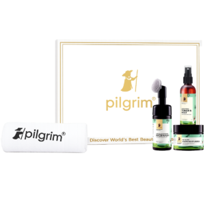 Pilgrim Squalane Glow Moisturizer Face Care Gift Set with Facewash, Toner Mist & Headband
