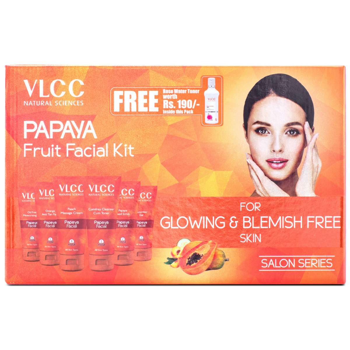 VLCC Papaya Fruit Facial Kit (6 Step Facial for Tan Removal & Glowing Skin)