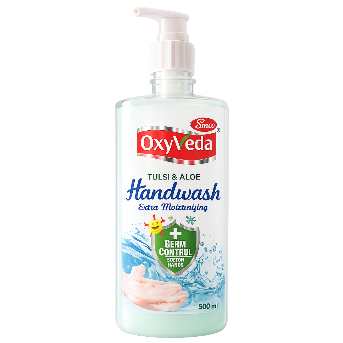 Oxyveda Tulsi & Aloe Handwash (500ml) – Germ Protection & Moisturizing Care