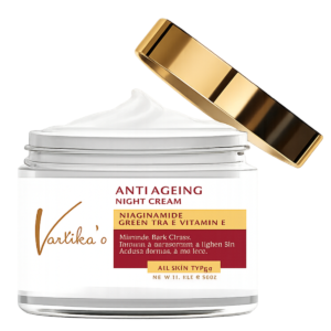 Vartika Anti-Ageing Night Cream with Niacinamide, Green Tea & Vitamin E – All Skin Types - 50g