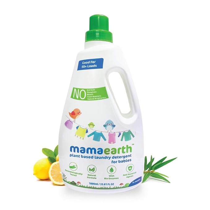 Mamaearth Plant Based Laundry Detergent For Babies (1 L) – Infused with Neem Extract & Citrus Citric Acid