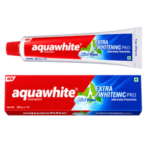 Aquawhite Extra Whitening Pro Mint Power Toothpaste - 200g (With Cavity Protection)