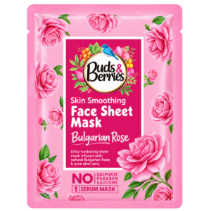 Buds & Berries Skin Smoothing Face Sheet Mask - Bulgarian Rose - 25g