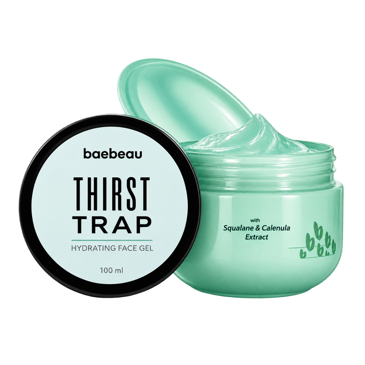 Baebeau Thirst Trap Hydrating Face Gel with Squalene & Calendula Extract – 100ml
