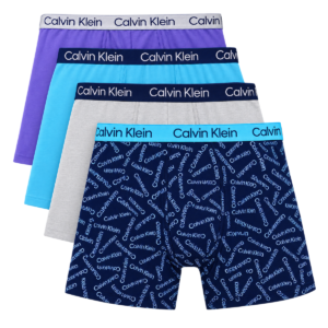 Calvin Klein Boys' Cotton Stretch Boxer Briefs - Pack of 4 (12 to 14 Years)