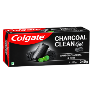 Colgate Charcoal Clean Bamboo Charcoal & Mint Gel Toothpaste - 240g (120g x 2, Pack of 2)