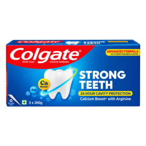 Colgate Strong Teeth Anticavity Toothpaste - 600g (Pack of 3 x 200g) | Calcium Boost with Arginine | 24 Hour Cavity Protection