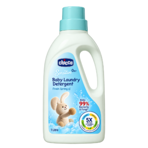 Chicco Baby Liquid Laundry Detergent (1 L) – Fresh Spring | 5X Stain & Germ Fighter | Kills 99% Bacteria & Fungi