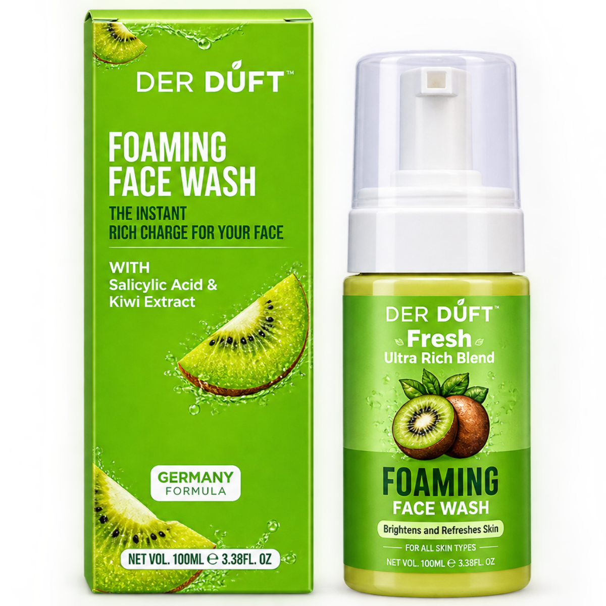 Der Düft Foaming Face Wash with Salicylic Acid & Kiwi Extract - 100ml
