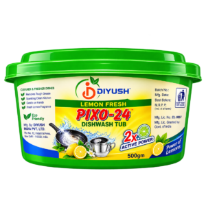 DIYUSH PIXO-24 Dishwash Tub – Lemon Fresh (500 g) | 2x More Active Power