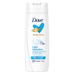 Dove Body Love Light Hydration Body Lotion (90 ml) – 48 Hours Long Lasting Moisturisation | Paraben-Free Formula for All Skin Types