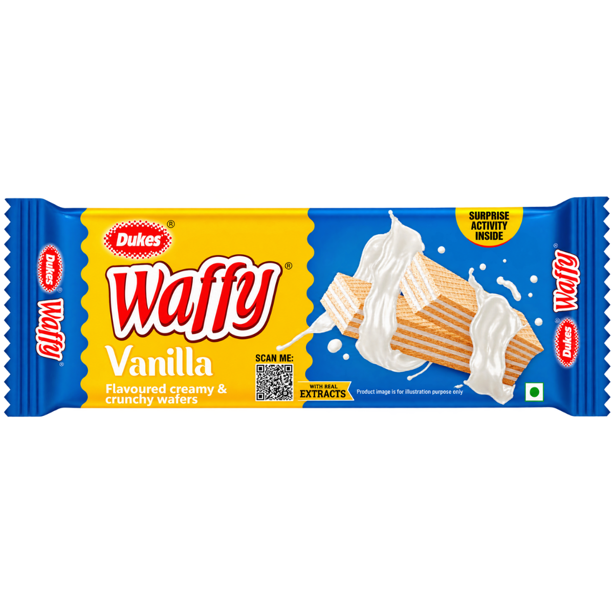Dukes Waffy Vanilla Flavoured Creamy & Crunchy Wafers - 55 g