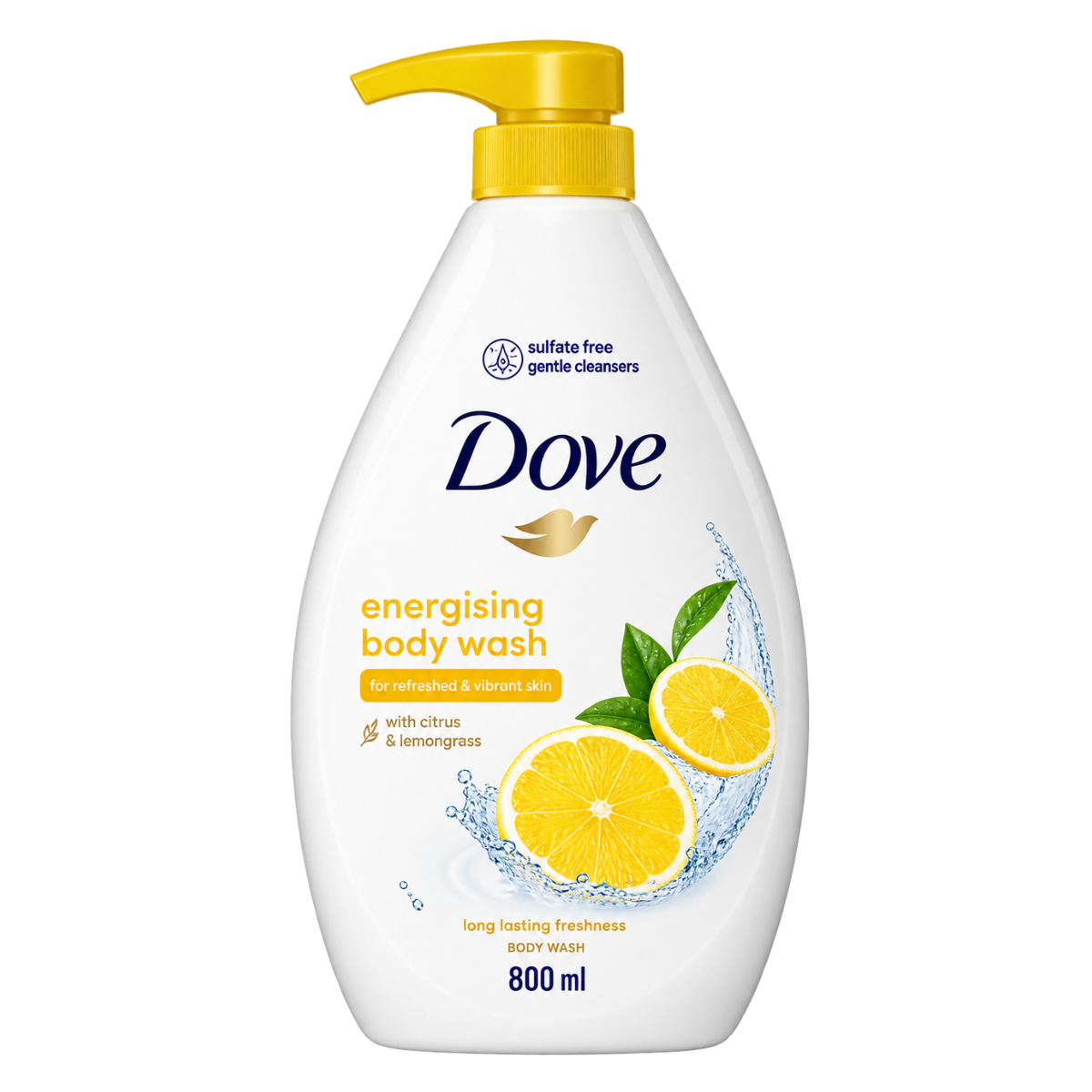 Dove Energising Body Wash – Citrus & Lemongrass Scent (800 ml) – For Refreshed & Vibrant Skin