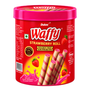 Dukes Waffy Strawberry Roll Wafer with Real Fruit Extracts – 250g Jar