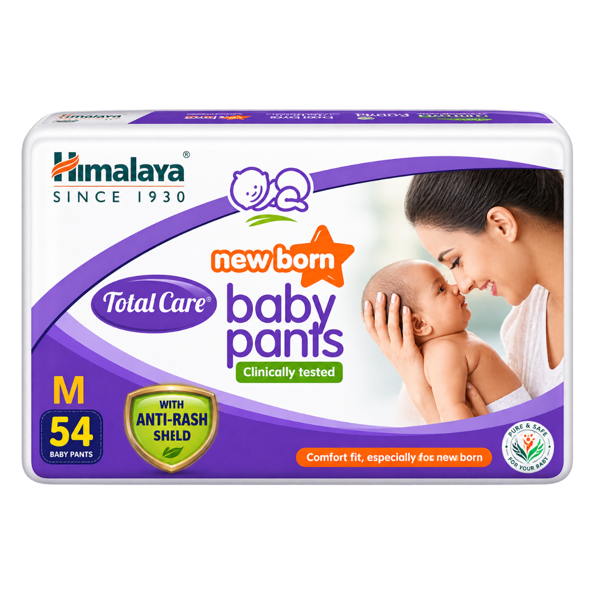 Himalaya Total Care Baby Pants Diapers - Size Medium (M), 54 Pieces