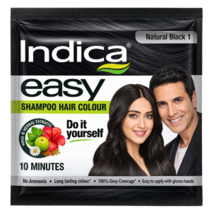 Indica Easy Shampoo Hair Colour - Natural Black 1 (18ml)
