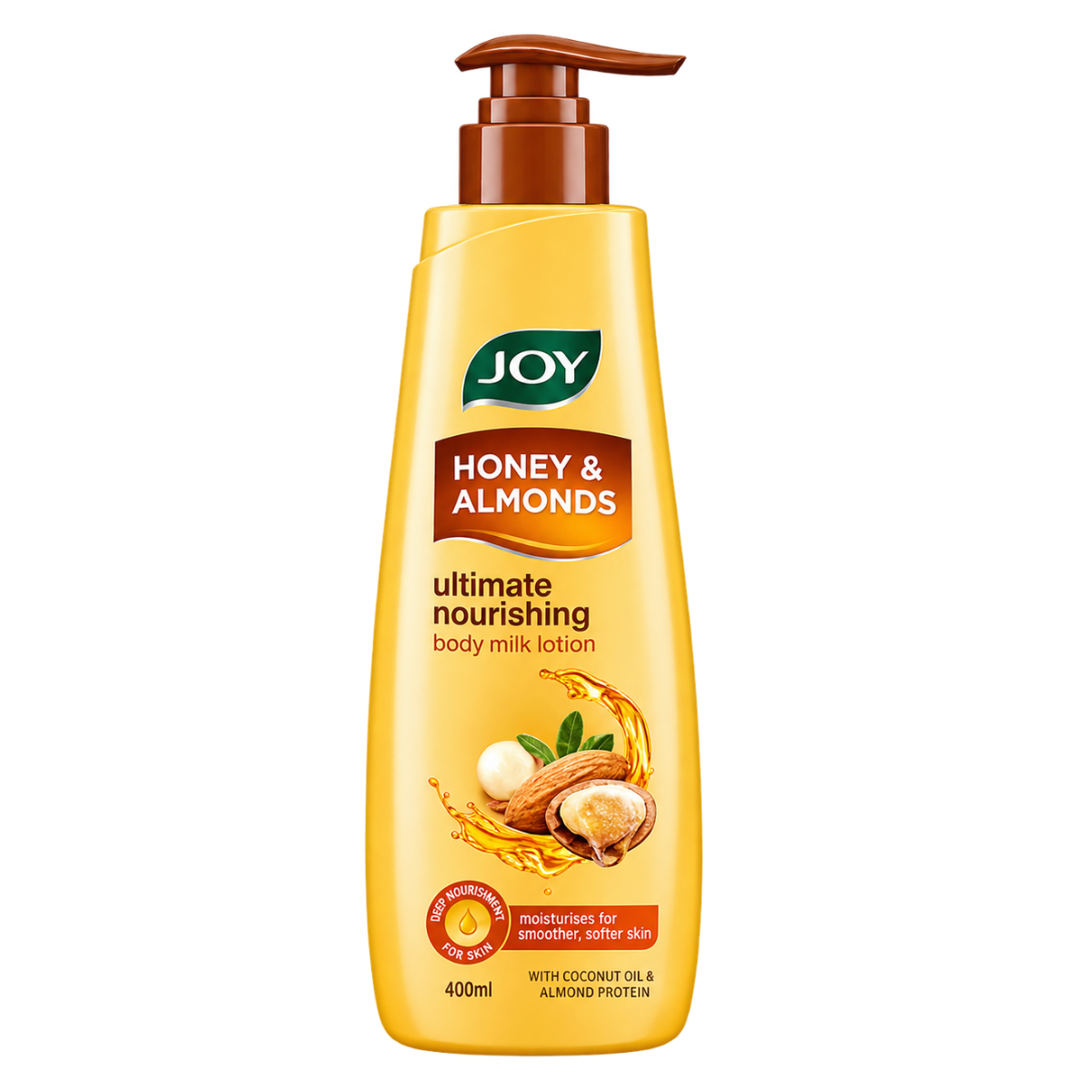 Joy Honey & Almonds Ultimate Nourishing Body Milk Lotion (600 ml) – Deep Nutrition with Co-Enzyme Q10 & Pure Shea Butter