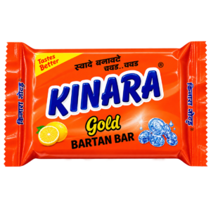 KINARA Gold Bartan Soap Bar (125 g) – Super Power Dishwash Bar with Lemon Freshness