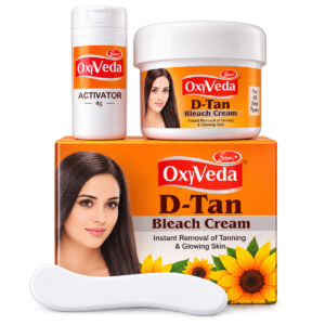 OxyVeda D-Tan Bleach Cream - Instant Removal of Tanning & Glowing Skin - 10g