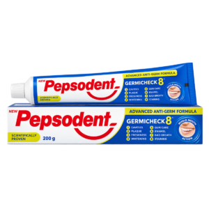 Pepsodent Germicheck 8 Actions Toothpaste - 200g | Advanced Anti-Germ Formula | Whole Mouth Action for Cavities, Plaque & Gum Care