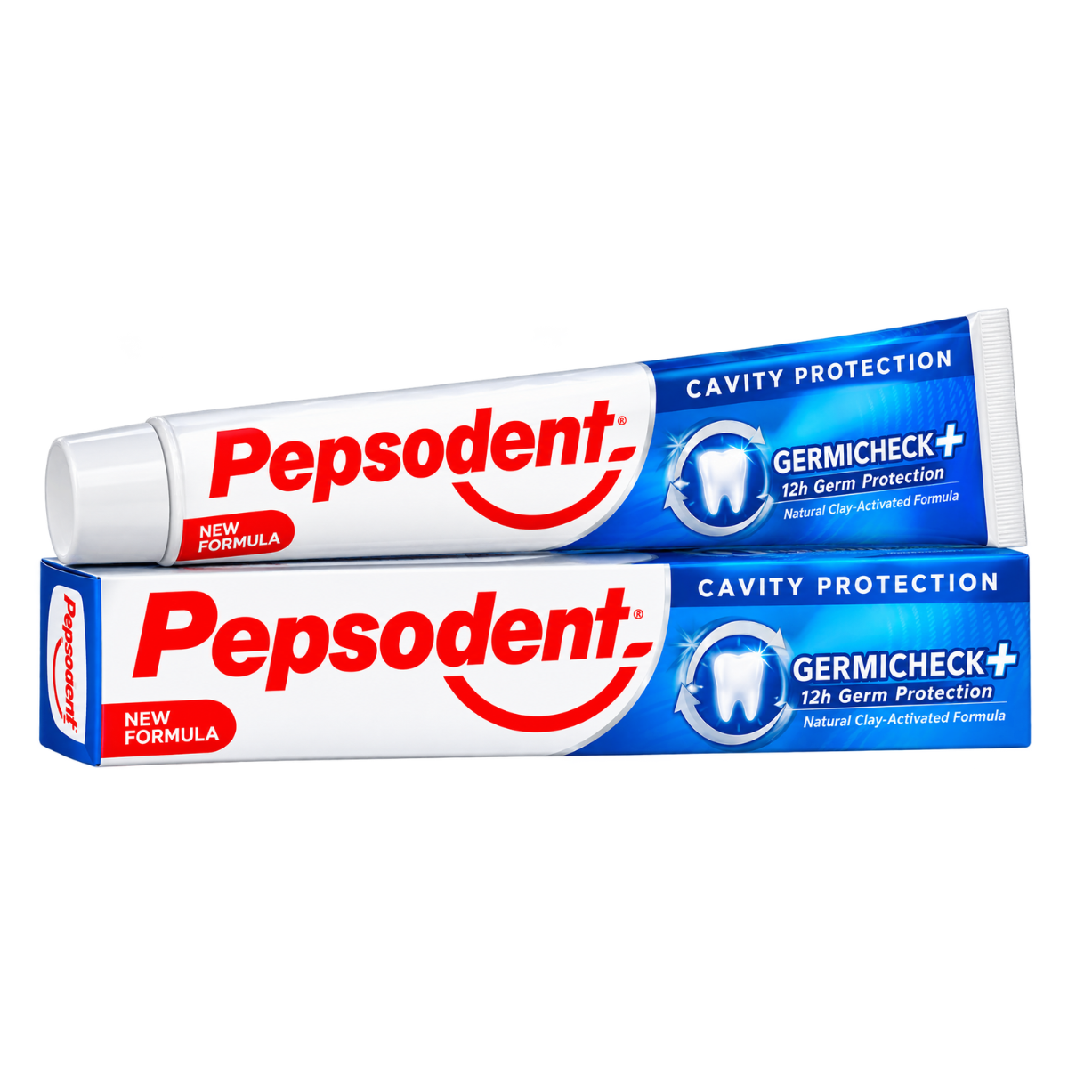 Pepsodent Germicheck Cavity Protection Toothpaste - 75g (12h Germ Protection, Natural Clay-Activated Formula)