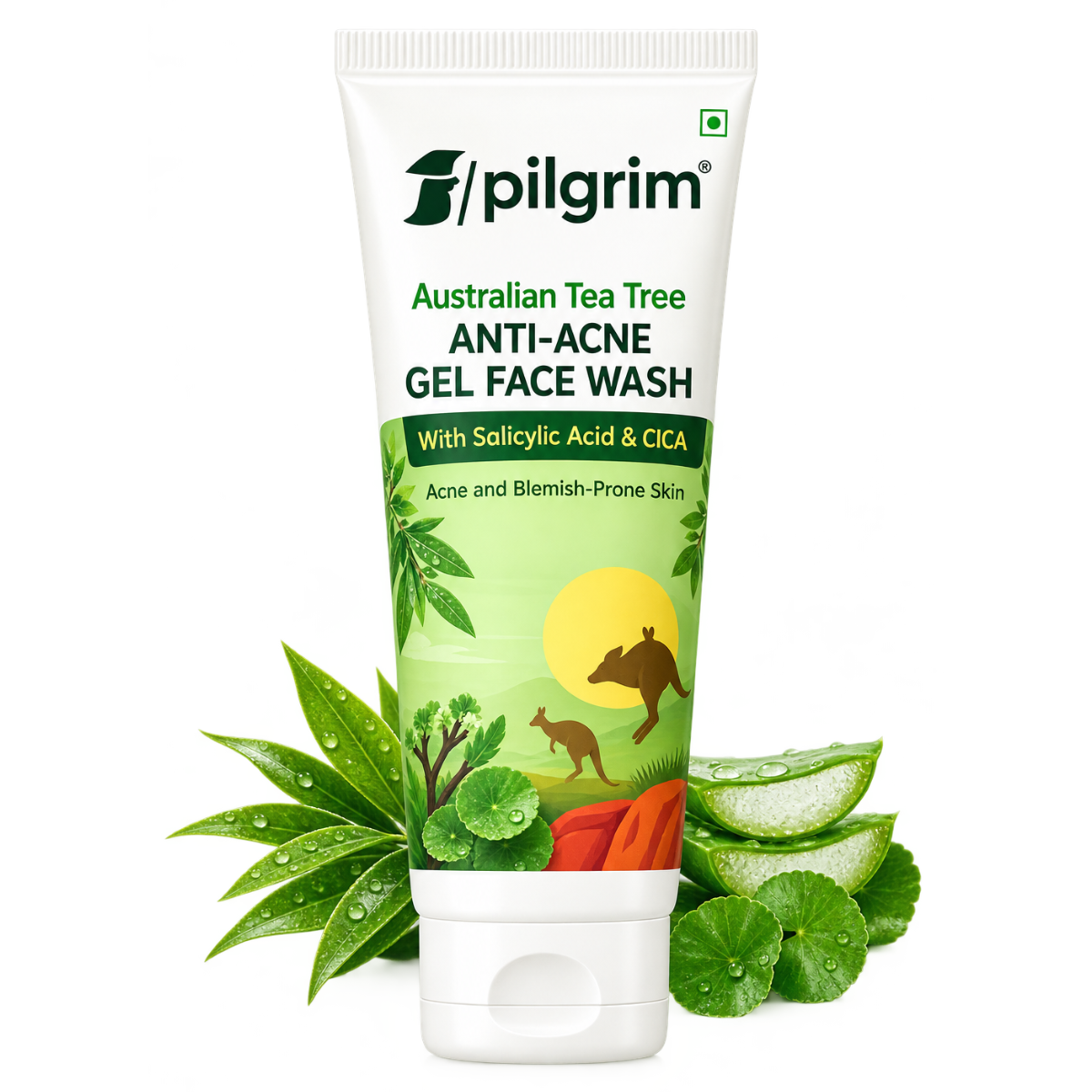 Pilgrim Australian Tea Tree Anti-Acne Gel Face Wash with Salicylic Acid & CICA - 50ml