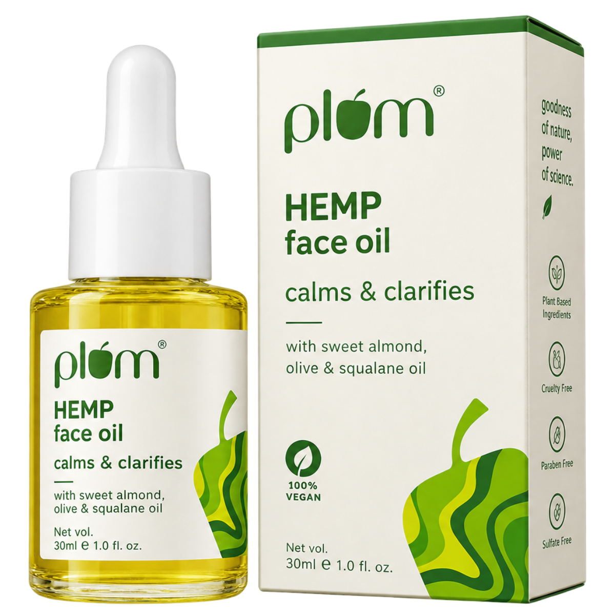 Plum Hemp Seed Face Oil with Sweet Almond, Olive & Avocado Oil - 20 ml