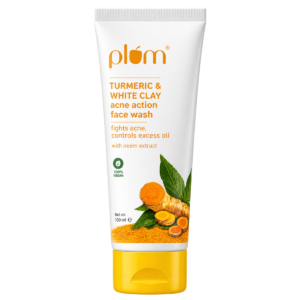 Plum Turmeric & White Clay Acne Action Face Wash with Orange Peel - 100g