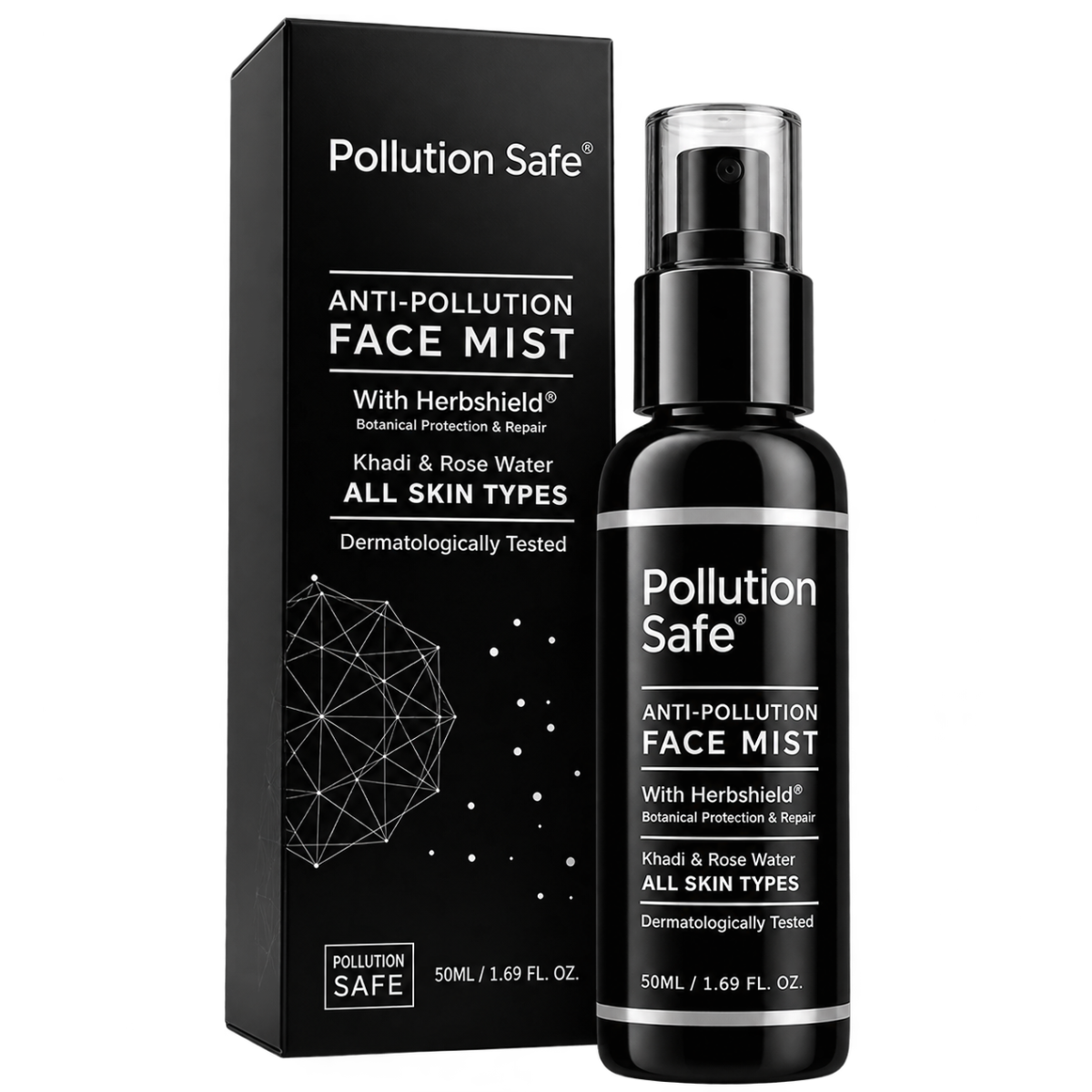 Pollution Safe Anti-Pollution Face Mist with Herbashield, Kiwi & Rose Water by Pee Safe - 50 ml