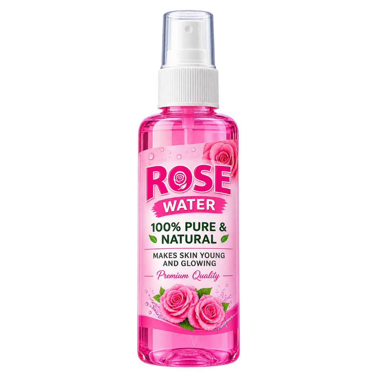 100% Pure & Natural Rose Water Facial Spray Mist - 100ml