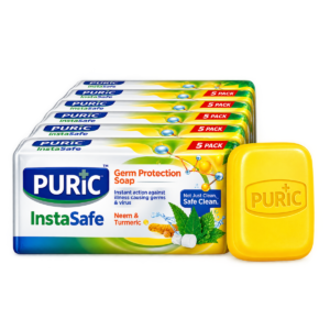 Puric InstaSafe Germ Protection Soap with Neem & Turmeric (Saver Pack) - 5 x 75 g