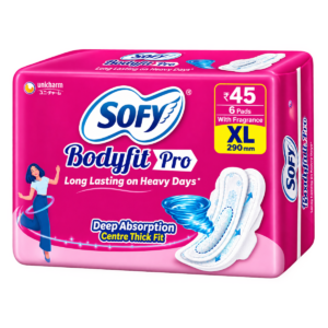 Sofy Bodyfit Pro XL Sanitary Pads (290 mm) With Fragrance - 6 Pads
