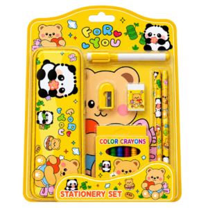 Minions Theme Kids Stationery Set (SET-8818) | Complete School Kit with Pencil Box, Pencils, Eraser, Sharpener & Ruler | Perfect Return Gift for Kids