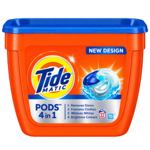 Tide PODS 4 in 1 Matic Laundry Detergent Pack – 32 Count (For Washing Machines Only)