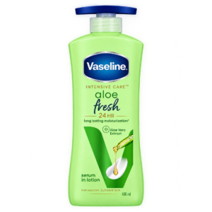 Vaseline Intensive Care Aloe Fresh Body Lotion (600 ml) – 24HR Long-Lasting Moisturisation with Aloe Vera & Menthol
