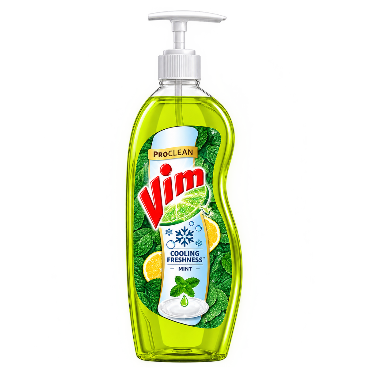 Vim Dishwash Anti-Smell Liquid – Pudina/Mint (750 ml) with Proclean Cooling Freshness | Pump Bottle