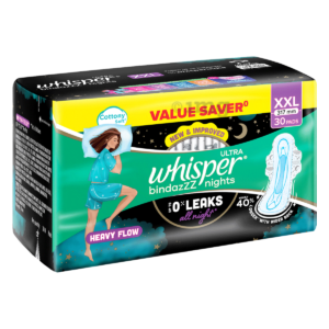 Whisper Ultra Bindazzz Nights XXL Sanitary Pads (317mm) - Value Saver Pack of 30