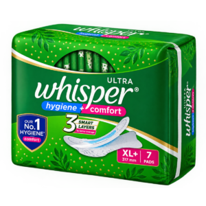 Whisper Ultra Clean XL+ Sanitary Pads (317mm) - Pack of 7