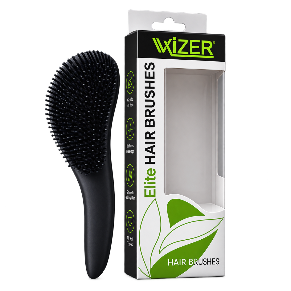Wizer Elite Hair Brush - Detangling Hair Brush with Ergonomic Handle